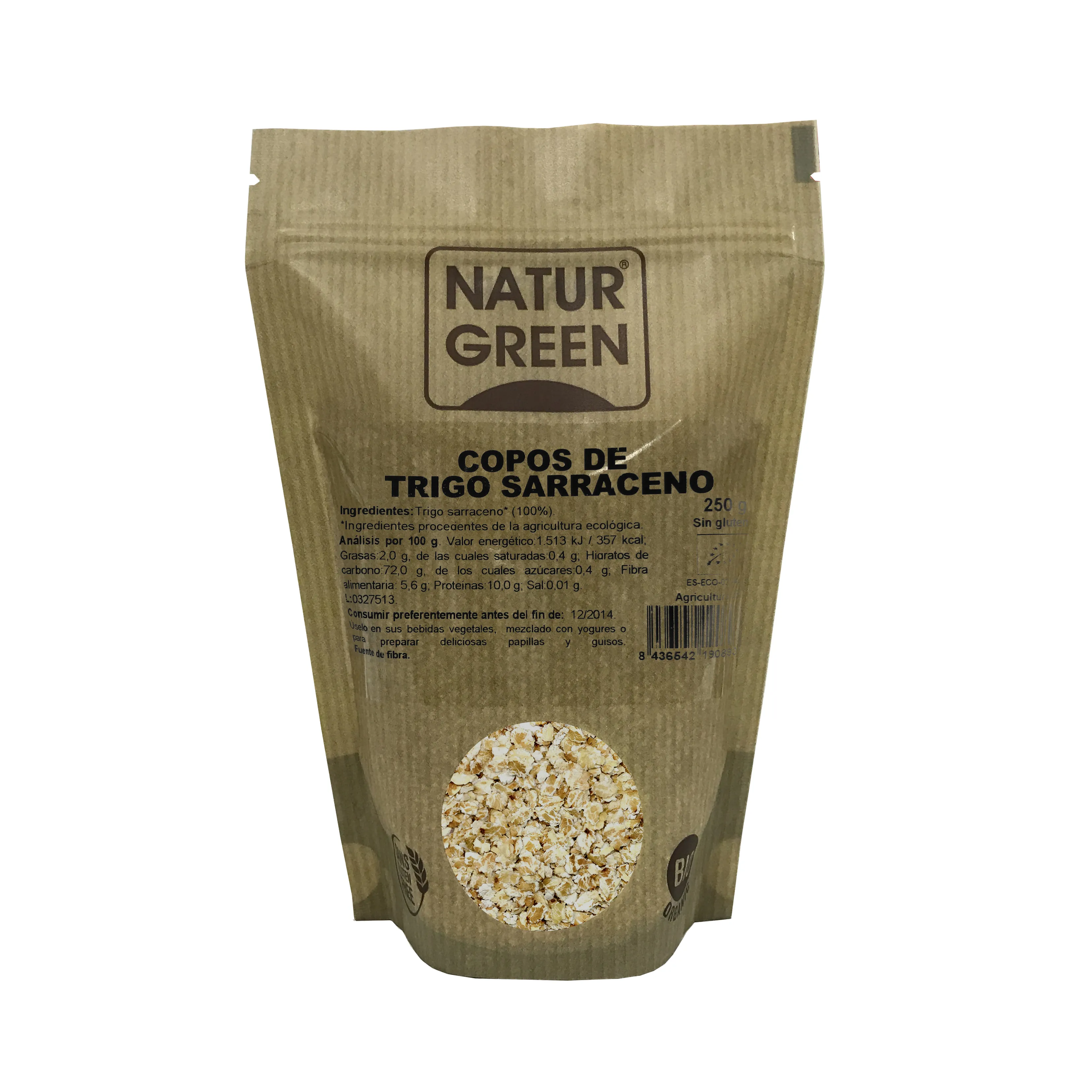 Naturgreen Biologico Tazze di Grano Saraceno 250g Senza Glutine