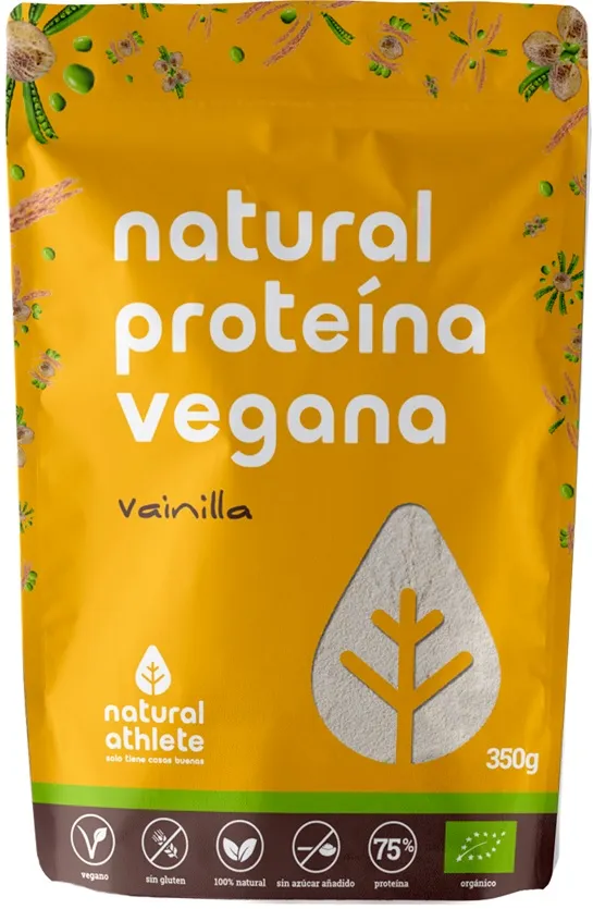Proteine ??vegane biologiche alla vaniglia Natural Athlete 350 g