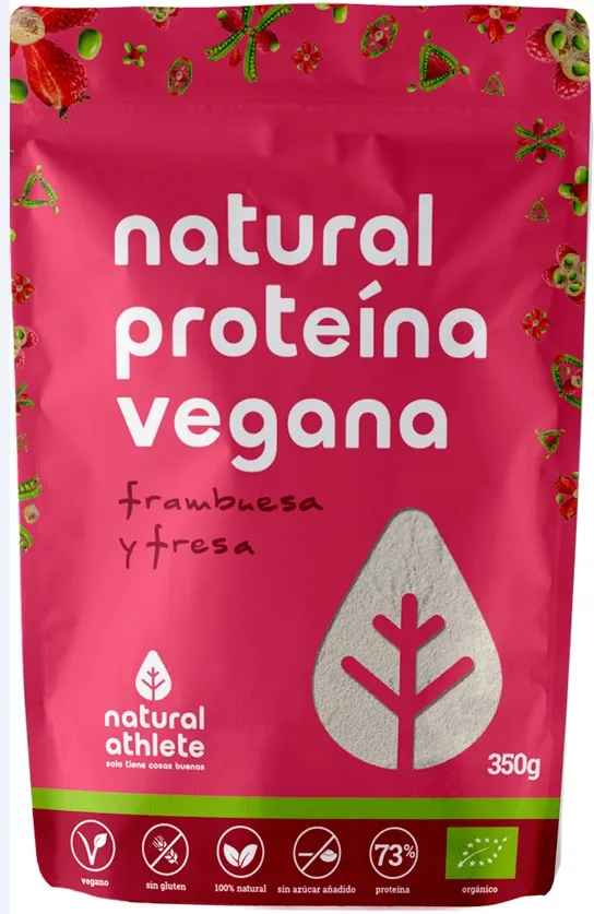 Natural Athlete Proteine ??Vegane Biologiche Fragola e Lampone 350g
