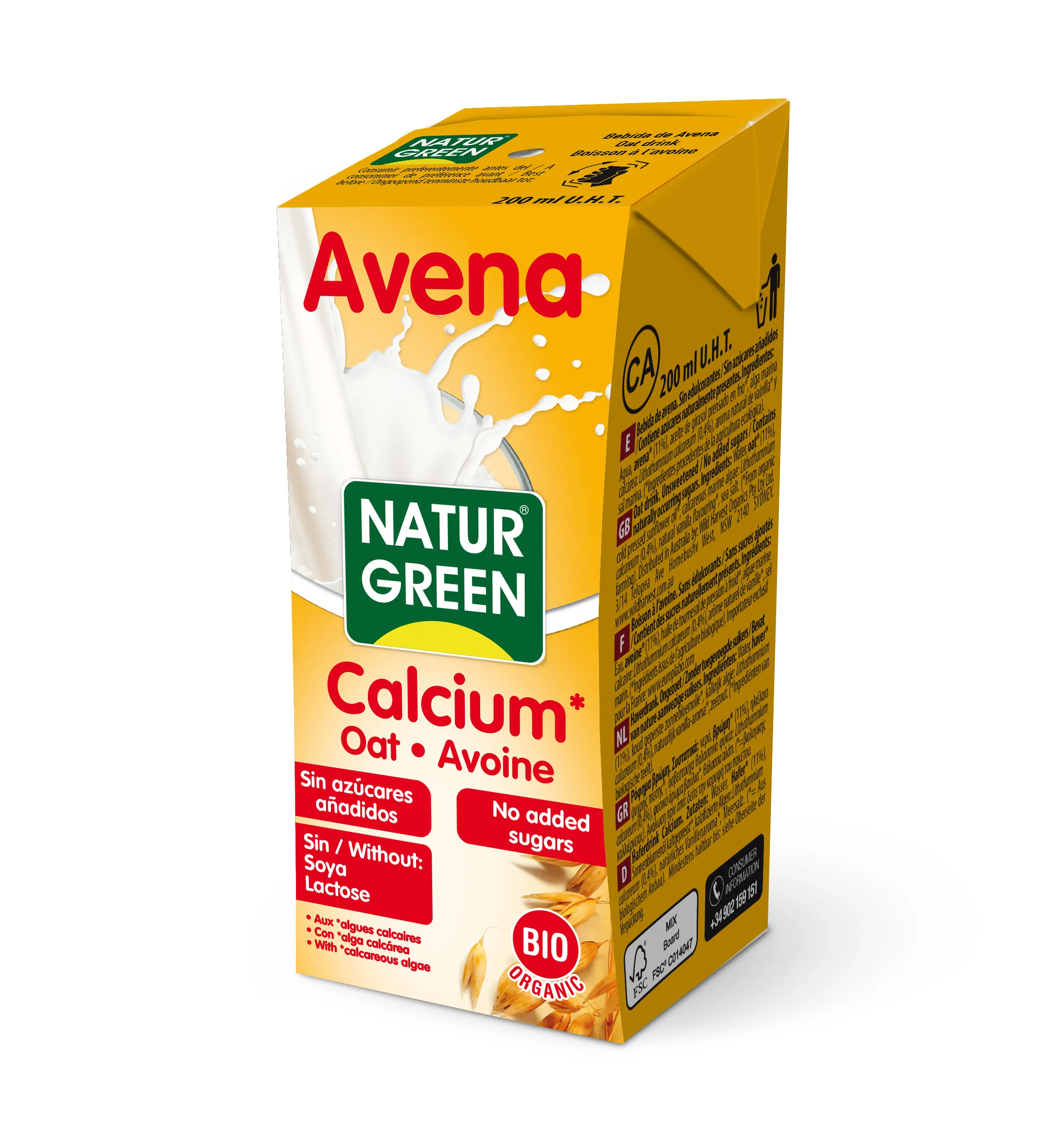 Naturgreen Bebida Avena Calcio 200ml