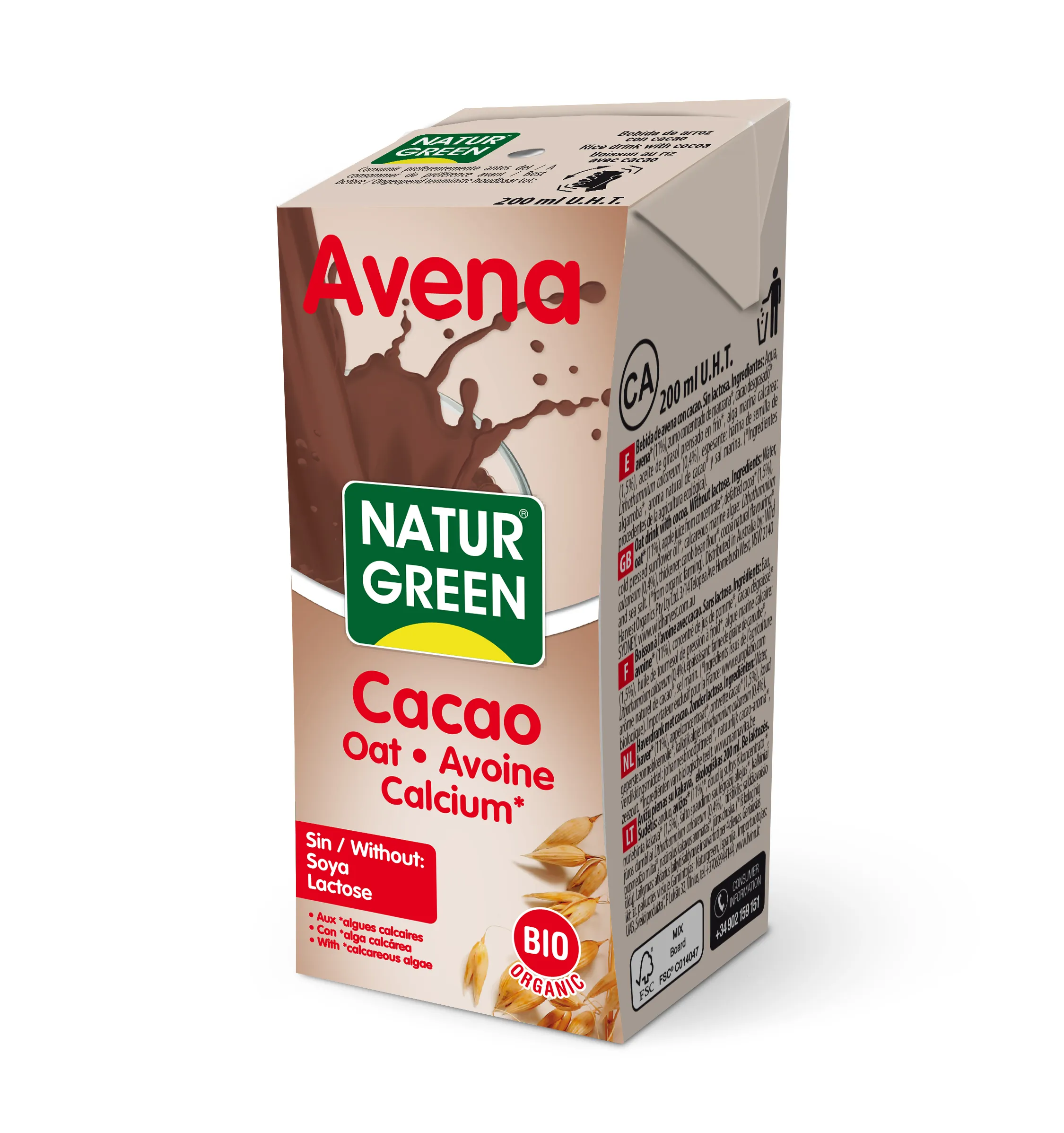 Naturgreen Naturgreen Bevanda al cioccolato con farina d’avena 200ml