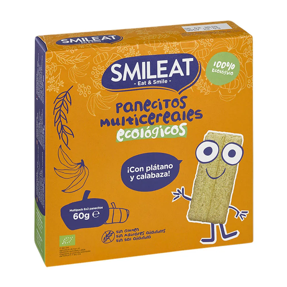 Smileat Panini di cereali biologici con banana e zucca 60 g