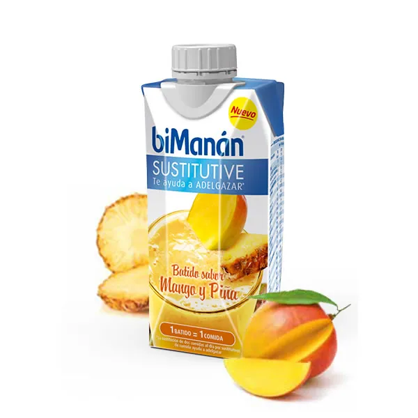 Bimanán Sustitutive Milkshake al gusto di mango e ananas 330 ml