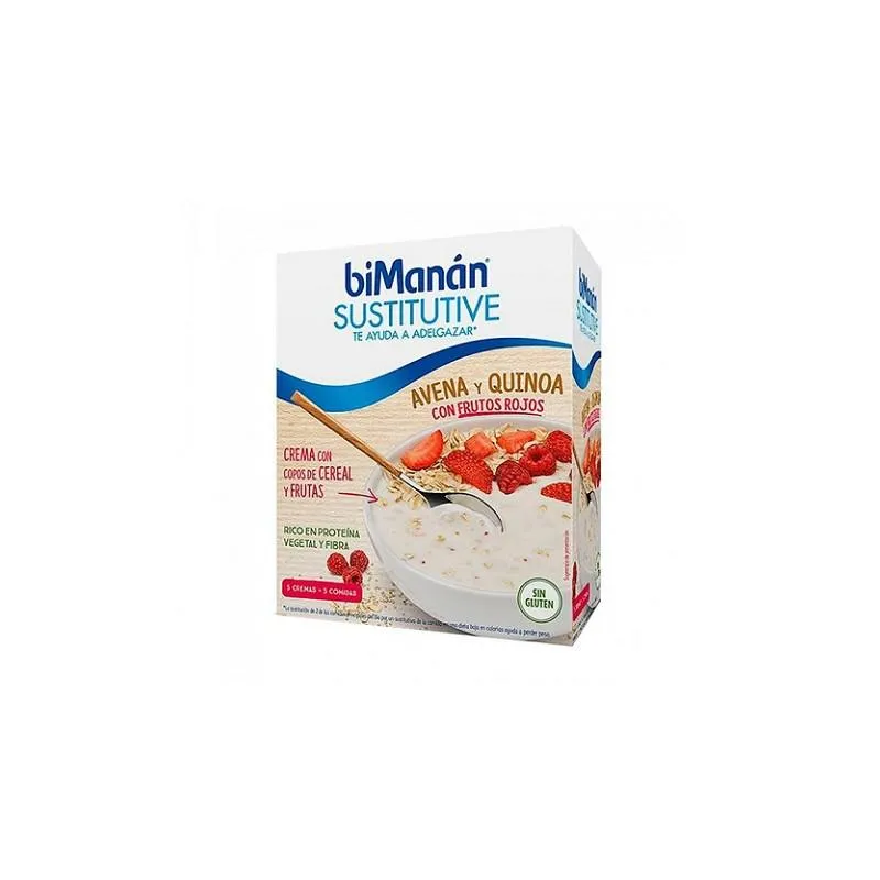 Crema sostitutiva del pasto Bimanán con avena e quinoa e frutti rossi 275 g