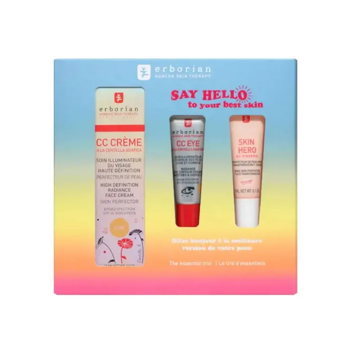 Erborian CC Cream Illuminante Viso SPF 25 Dorato 15ml Set da 3 Pezzi