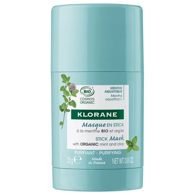 Maschera stick purificante alla menta acquatica Klorane 25 g