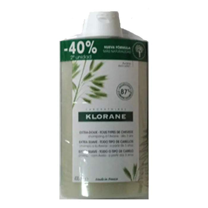 Klorane Shampoo all’Avena Extra Delicato 2x400ml