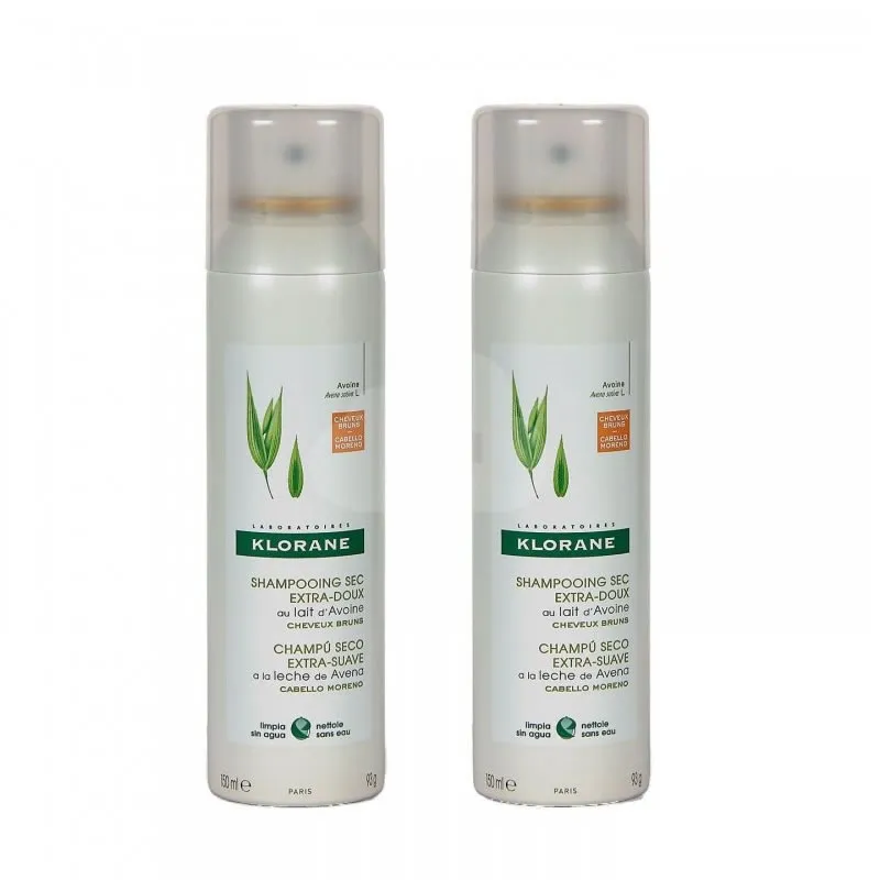 Klorane Shampoo Secco con Avena e Ceramide con Colore 2x150ml