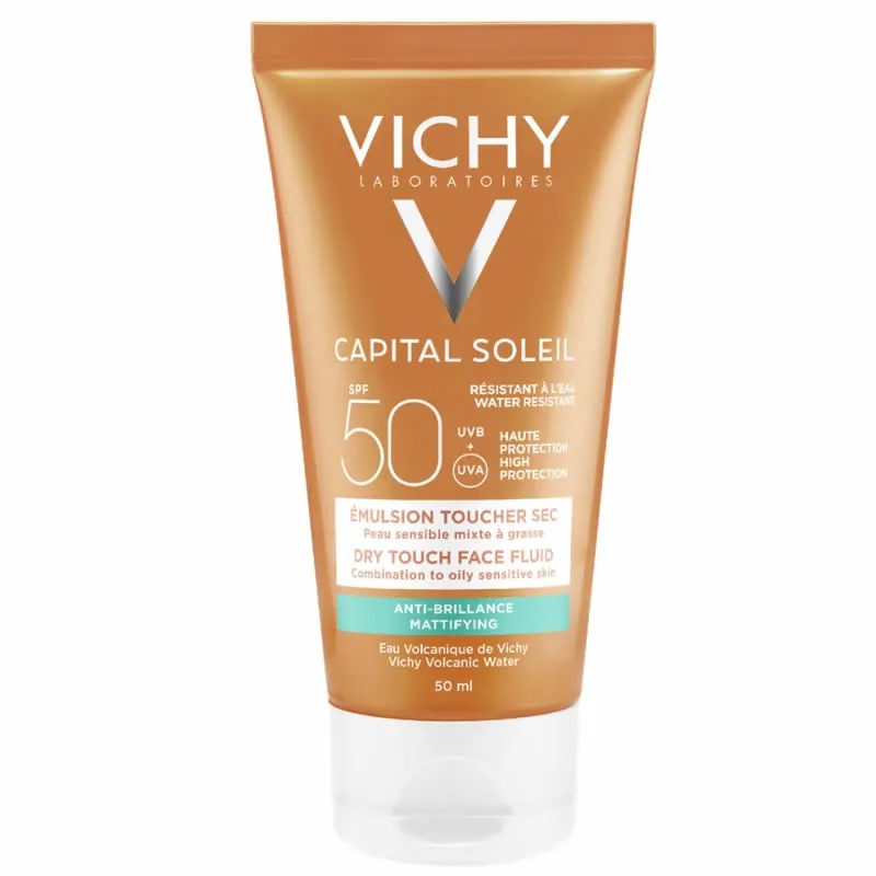Vichy Capital Soleil Fluido Viso Opacizzante Tocco Secco Spf50 50 ml