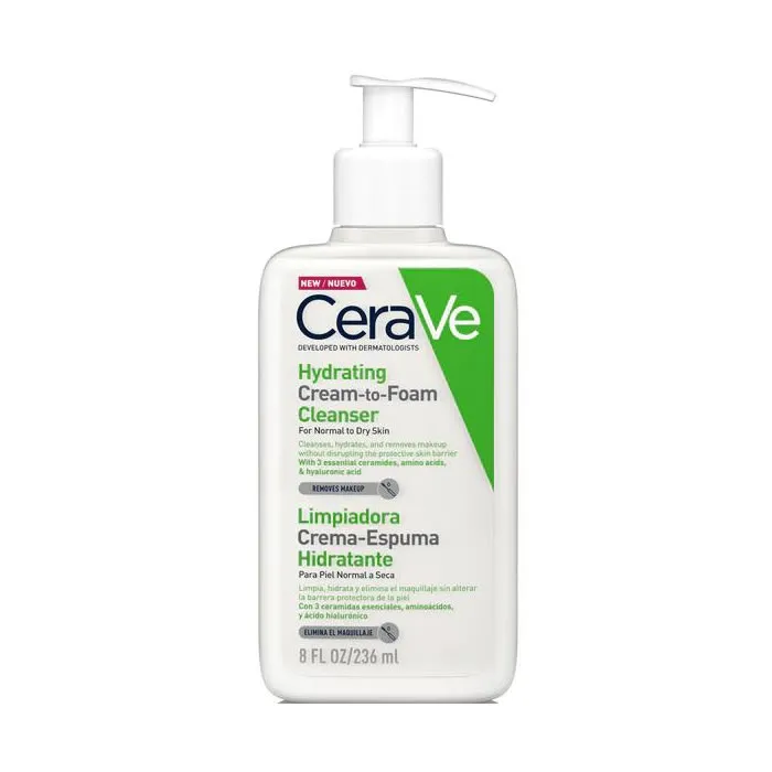 CeraVe Crema Idratante Schiuma Detergente per Pelle da Normale a Secca 236ml
