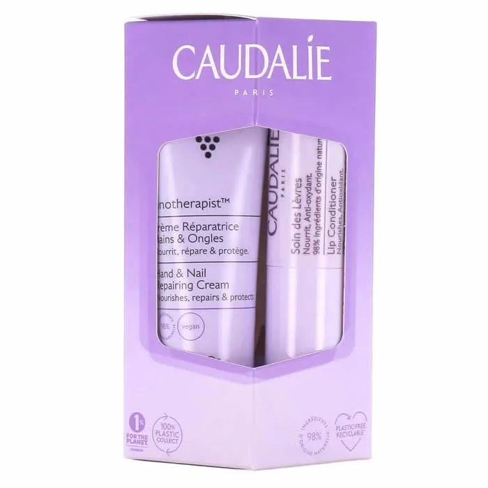 Caudalie Vinotherapie Crema Riparatrice Mani e Unghie 30ml + Trattamento Labbra 4,5g