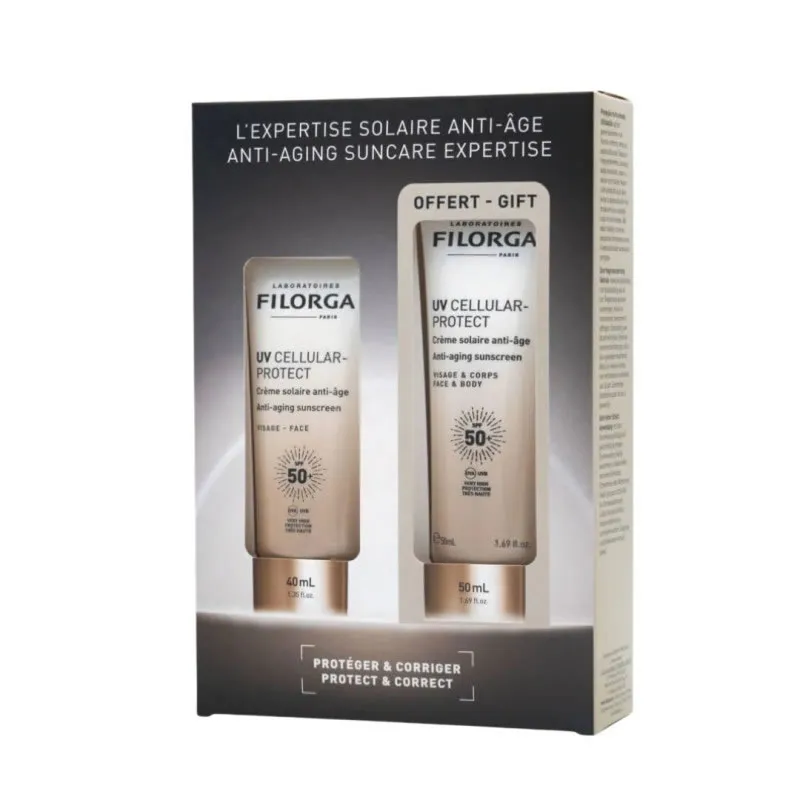 Filorga UV Cellular-Protect Crema Solare Anti-Età Viso 40ml Set da 2 Pezzi