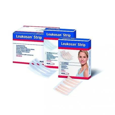 Nastri di sutura Leukosan Strip 6 x 38 mm e 6 x 75 mm 2 unità Bsn Medical