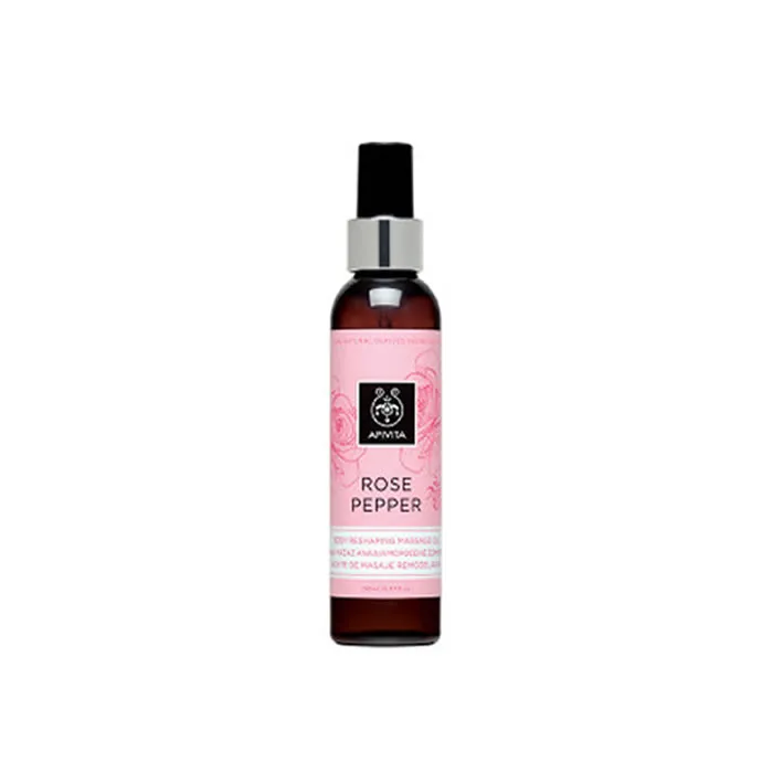 Olio da massaggio rimodellante al pepe rosa Apivita 150 ml