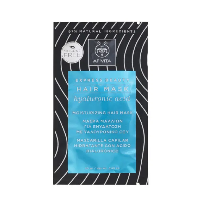 Maschera idratante per capelli Apivita con acido ialuronico 20 ml