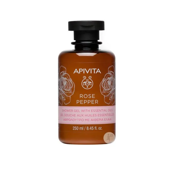 Apivita Gel da bagno al pepe rosa 250 ml