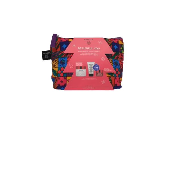 Apivita Wine Elixir Crema Antirughe Effetto Lifting Texture Leggera 50 ml Set 4 Pezzi