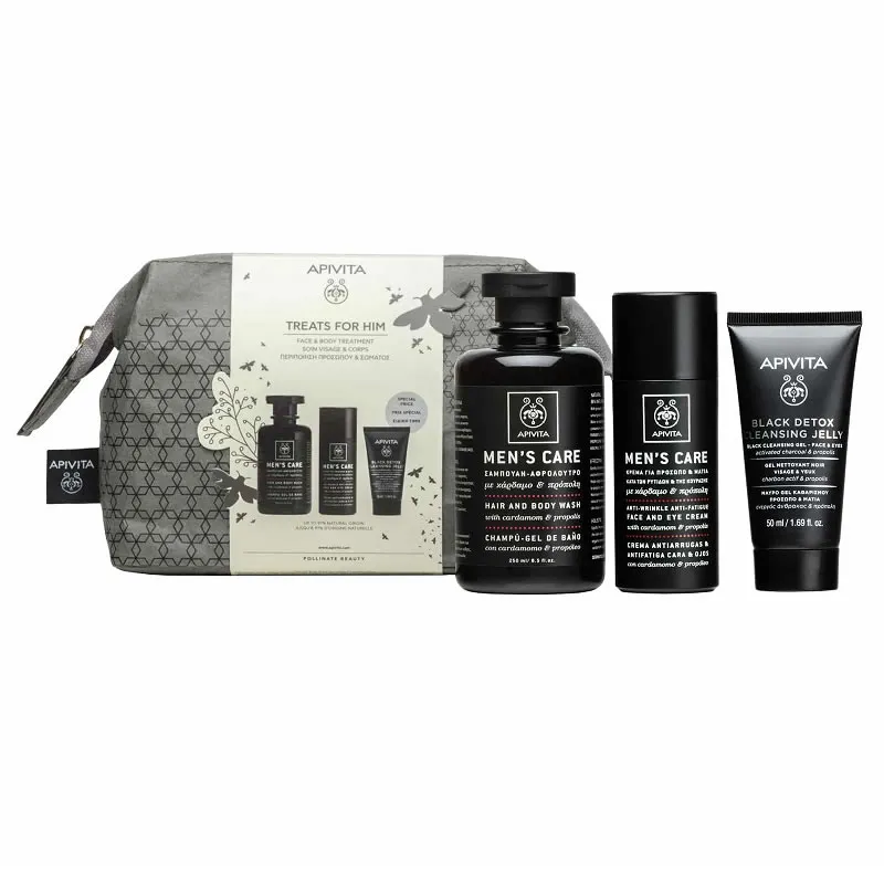 Apivita Men’s Face and Body Care Set 3 pezzi