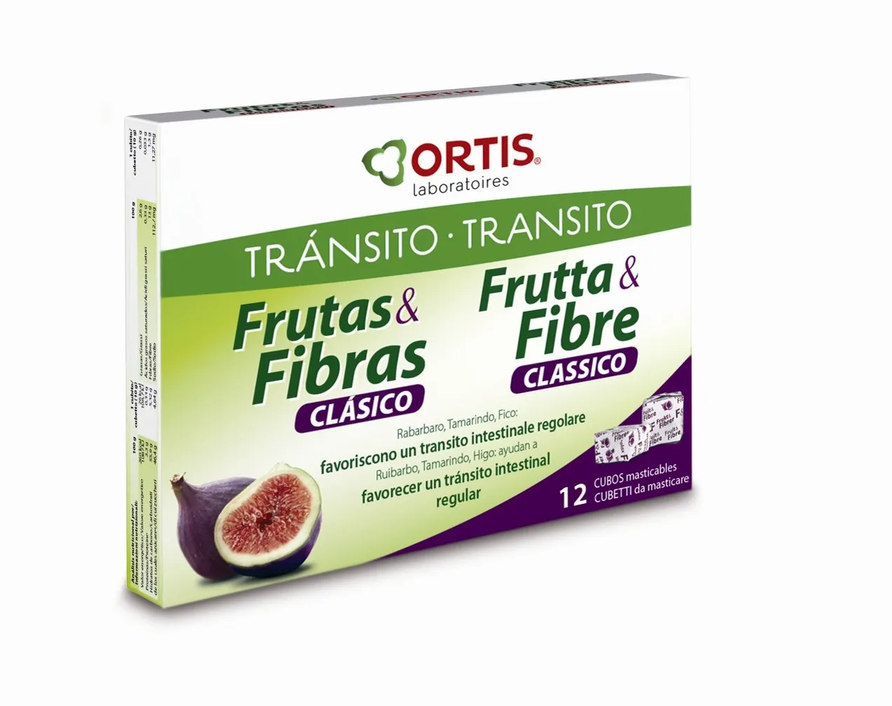 Ortis Frutta e Fibre Classiche 12 Cubetti Masticabili