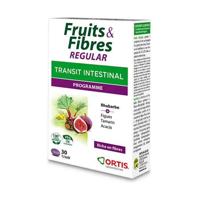 Ortis Frutta e Fibre per il Transito Intestinale, 30 Compresse