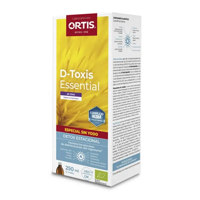 Ortis DETox è un integratore essenziale senza iodio alla mela biologica 250 ml