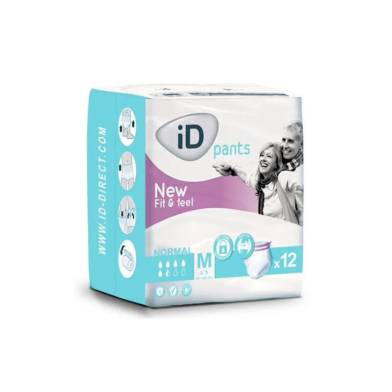 Pantaloni Id vestibilità normale e sensazione M Medium 12 unità