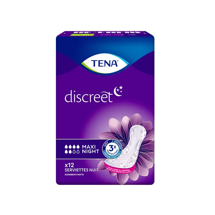 Assorbente per incontinenza Tena Discreet Maxi Night 12 e
