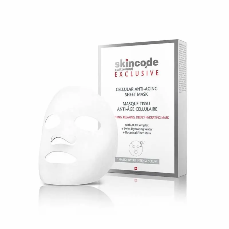 Maschera in tessuto anti-età cellulare esclusiva Skincode 5x20ml