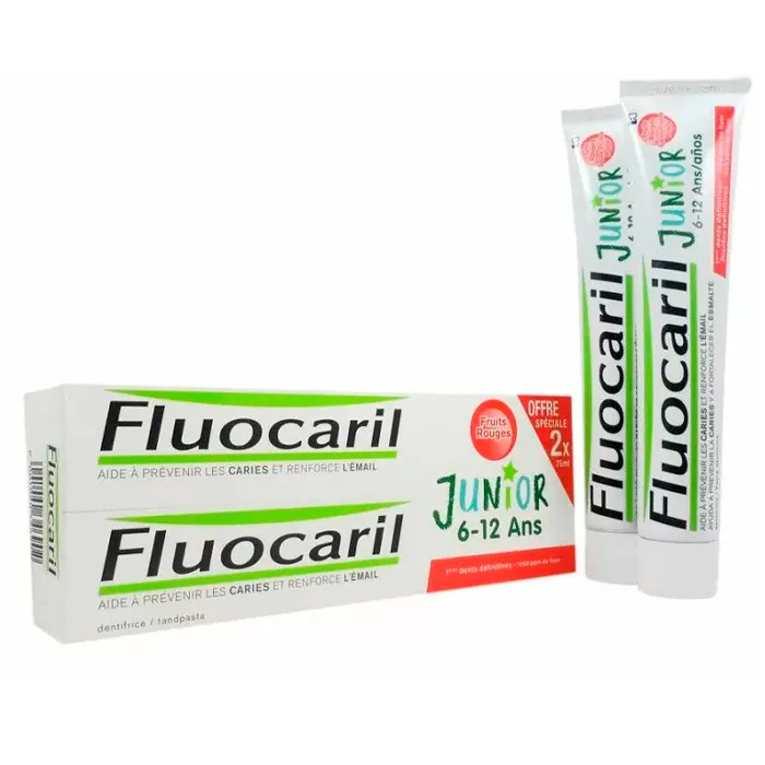 Dentifricio Fluocaril Junior Frutti Rossi 2x75ml