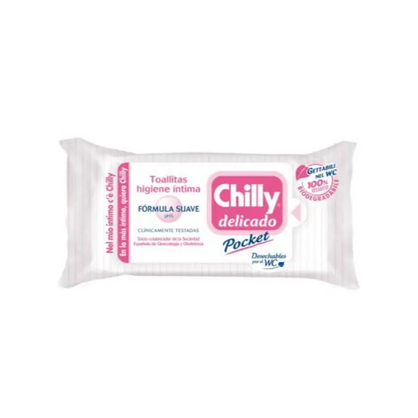 Salviettine intime Chilly Delicado Pocket, formula delicata, 12 unità