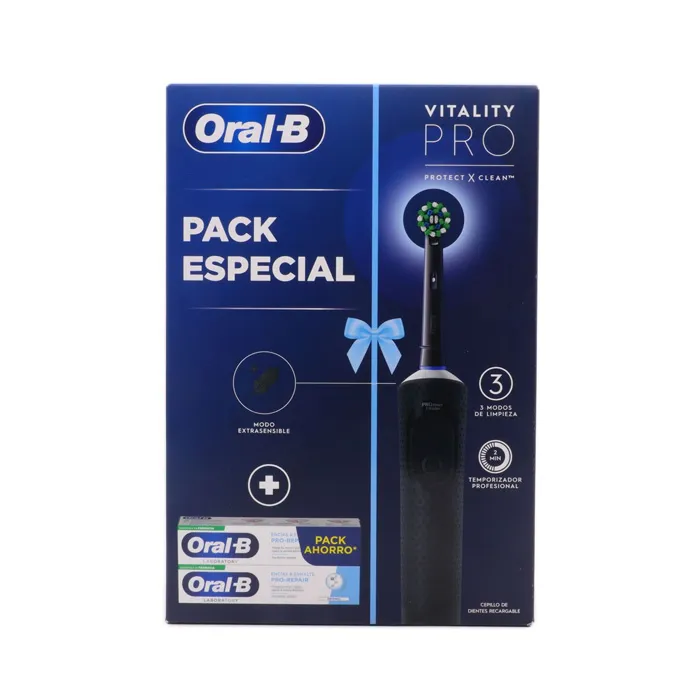 Set di spazzolini elettrici Oral-B Vitality Pro Black 3 pezzi
