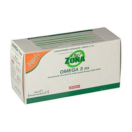 Enervit Enerzona Omega 3 Rx Integratore Alimentare di Acidi Grassi Olio di Pesce 3 Flaconi X 33,3 g