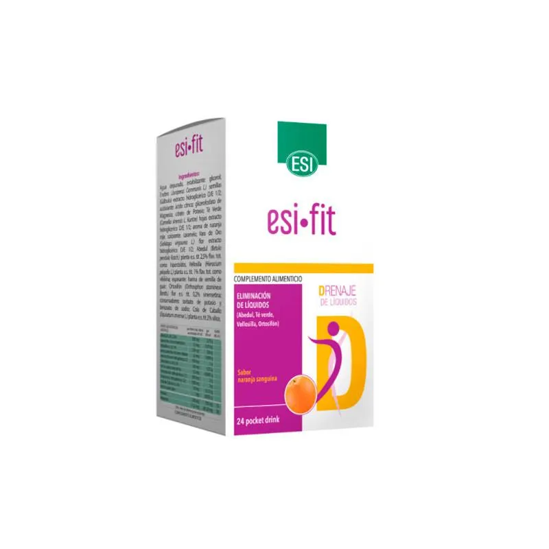 Bevanda Esi Fit Liquid Drainage al gusto di arancia, 24 bustine