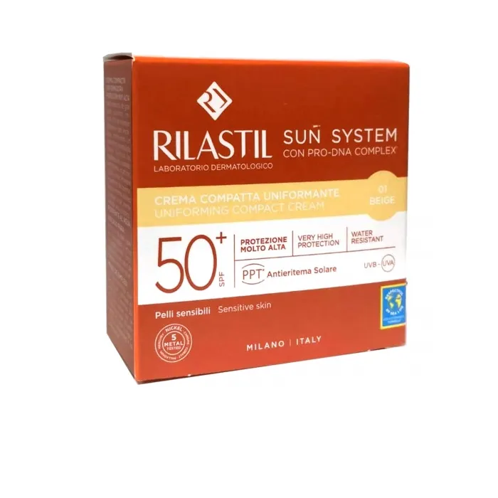 Rilastil Sun System Crema Compatta Uniformante Spf50+ Tonalità 01 Beige 10g