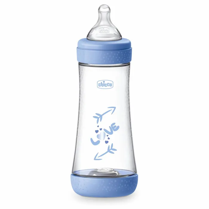 Perfect Silicone Feeding Bottle 300ml Blue 4m+