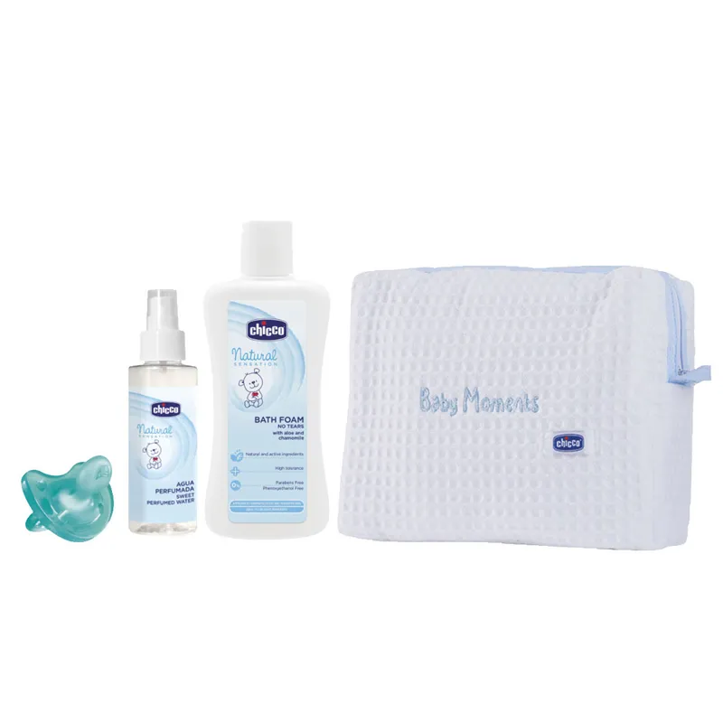 Chicco Beauty Case Pique Blu Set 3 Pezzi