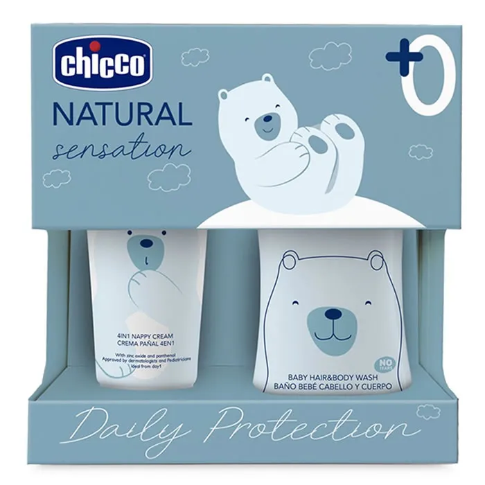 Chicco Sensation Set Igiene Naturale e Pannolini 2 Pezzi