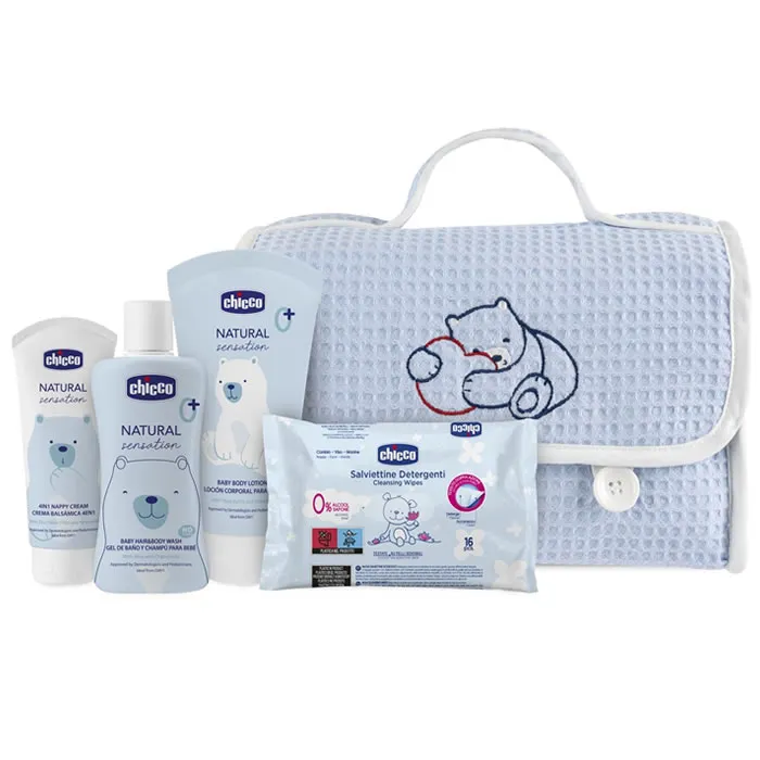 Chicco Pique Bag Blue Set 4 Pieces