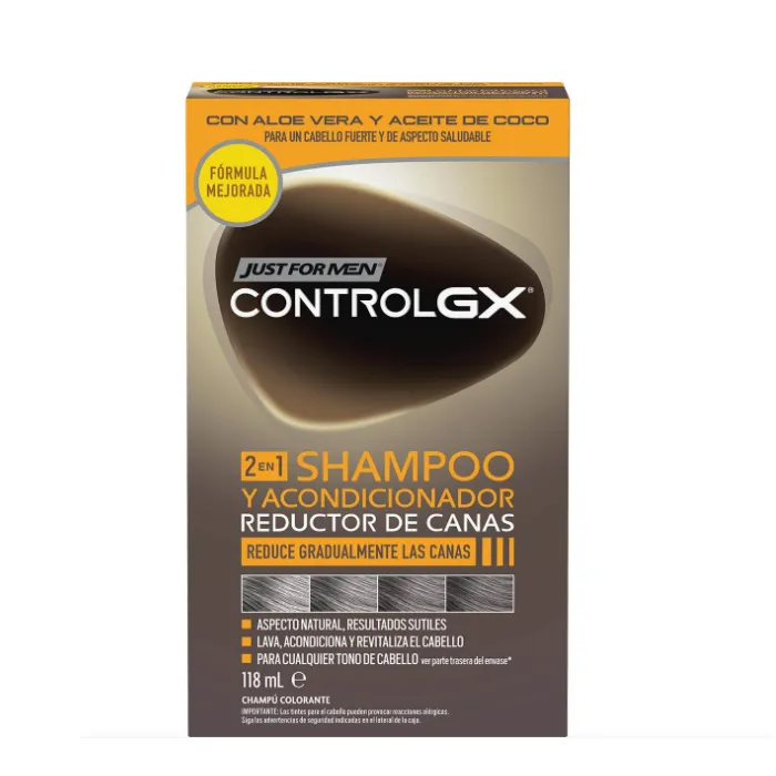 Just for Men Control Gx Shampoo e Balsamo Riducente per Capelli Grigi 118 ml