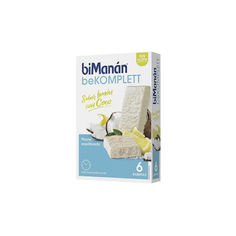 Bimanán Komplett Barrette di cioccolato bianco, cocco e limone 6 unità