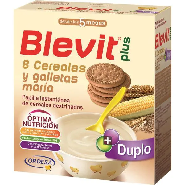 Ordesa Blevit Baby Food Plus Instant Confezione Doppia da 8 Cereali Galletta Maria