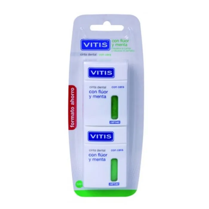 Nastro dentale Vitis con fluoro e menta 2x50m