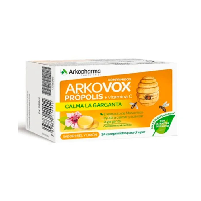 Arkopharma Arkovox Propoli + Vitamina C 24 Compresse Miele-Limone