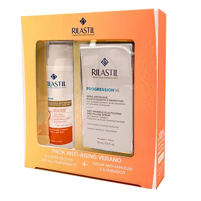 Rilastil Pack Age Repair Spf50 50 ml + Progression Serum 30 ml Set 2 Pezzi