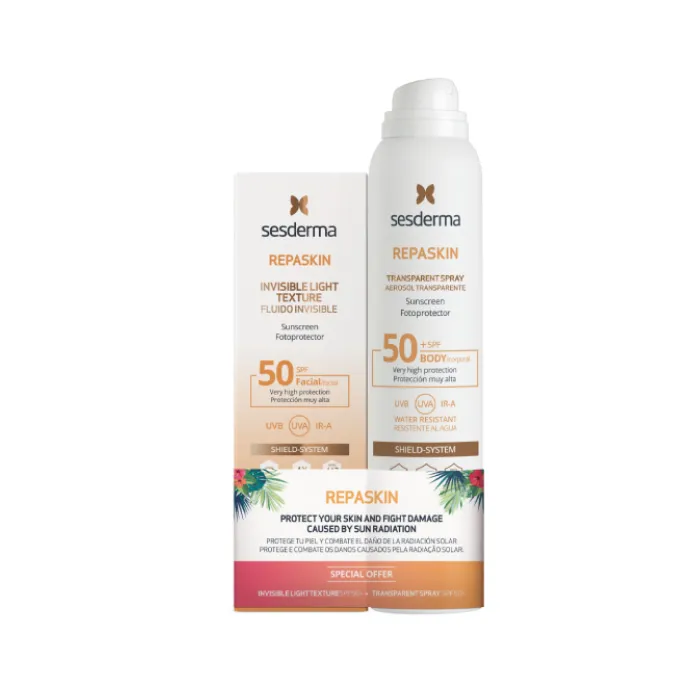 Sesderma Repaskin Fluido Invisibile Spf 50+ 50 ml Set 2 Pezzi