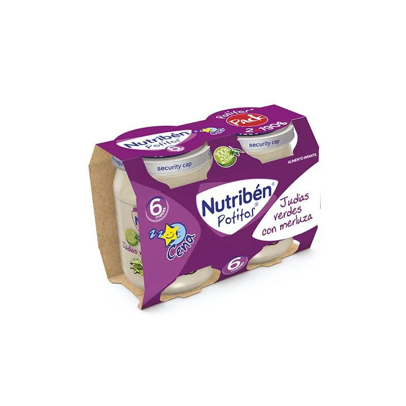 Nutriben Nutriben Potito Cena Bipack Fagiolini con Nasello 2x 190g