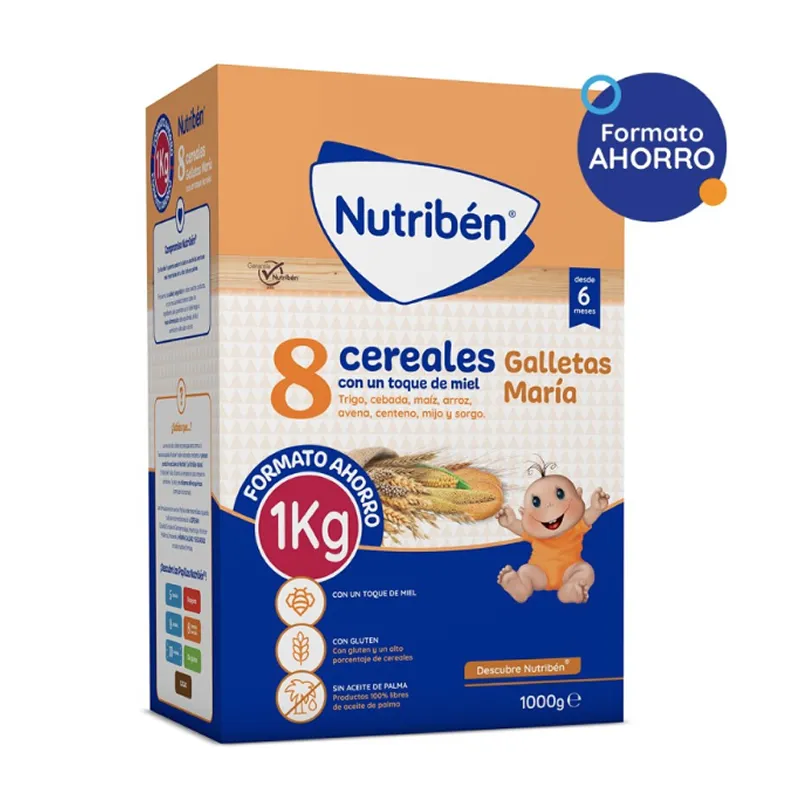 Nutribén 8 Cereali con un tocco di miele e biscotti María 1 kg