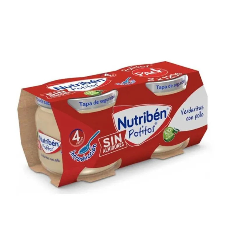 Verdure in barattolo Nutribén con pollo (2 confezioni da 120 g)