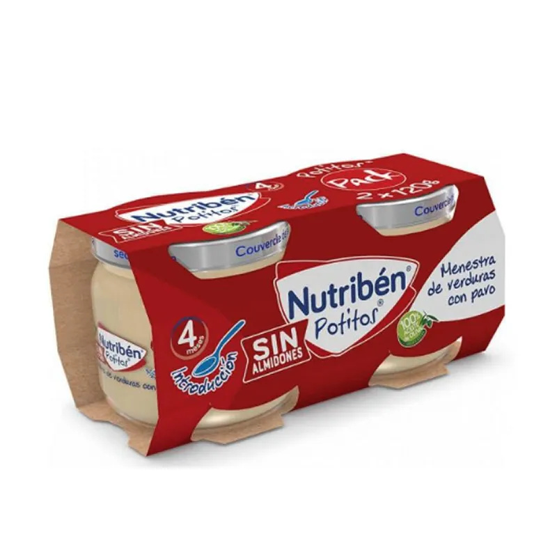 Nutribén Barattolo di stufato di verdure con manzo 2 confezioni da 120 g