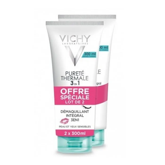 Vichy Pureté Thermale 3 in 1 Struccante Completo per Pelli Sensibili 2 x 300 ml